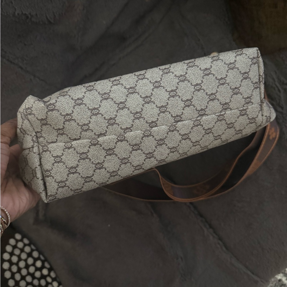 Gray Patterned Shoulder Bag - image 2